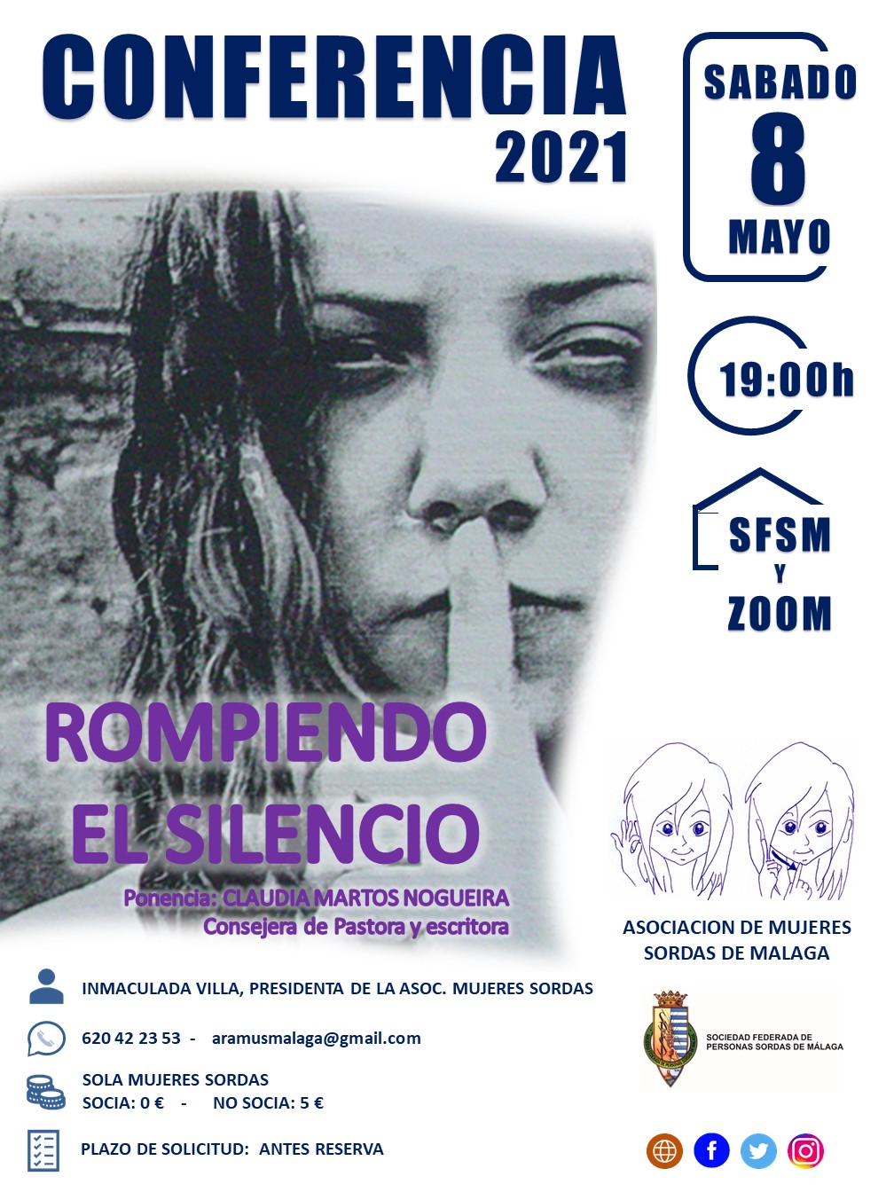 Cartel CONFERENCIA Mujeres Silencio 2021